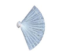 AHUAN Minimalism Handmade Drip Glue Folding Fan for Comic Convention, Concert Hand Fan Summer Portable Chinese Fan Cheongsam(White Halo dyeing)