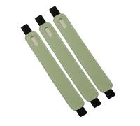 AHUAN Minimalist Leather Pen Loop with Elastic Band, 3 Pcs Portable Pen Clip for Notebook Journals Calendars, Paperclip Pen Holder Office(Green C)