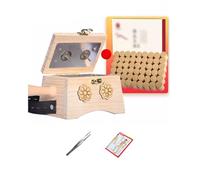 AHUAN Moxa Box Household Burn-Proof, Adjustable Temperature Moxibustion Kit with Acupoint Map, Tweezers Moxibustion Box for Leg Knee(2-Needle 4-piece Set)