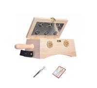 AHUAN Moxa Box Household Burn-Proof, Adjustable Temperature Moxibustion Kit with Acupoint Map, Tweezers Moxibustion Box for Leg Knee(6-Needle 3-piece Set)