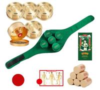 AHUAN Moxa Box with Moxibustion Sticks Copper Box Acupoint Map, Multifunctional Moxibustion Kit for Feet Back Knees Abdomen Moxibustion Box(5 Units for The Abdomen)