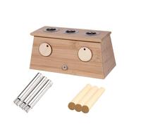 AHUAN Multifunctional Burn-Proof Moxibustion Kit for Back Waist Legs Abdomen, Adjustable Temperature Moxibustion Box Household Moxa Box(3 Holes)