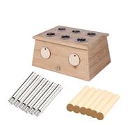 AHUAN Multifunctional Burn-Proof Moxibustion Kit for Back Waist Legs Abdomen, Adjustable Temperature Moxibustion Box Household Moxa Box(6 Holes)