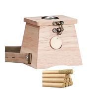 AHUAN Multifunctional Moxibustion Kit Burn-Proof with Moxa Stick, Adjustable Temperature Moxibustion Box for Neck Knees Back Waist Moxa Box(Oak,1 Hole)