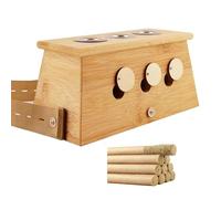 AHUAN Multifunctional Moxibustion Kit Burn-Proof with Moxa Stick, Adjustable Temperature Moxibustion Box for Neck Knees Back Waist Moxa Box(Bamboo,3 Holes)