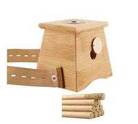 AHUAN Multifunctional Moxibustion Kit Burn-Proof with Moxa Stick, Adjustable Temperature Moxibustion Box for Neck Knees Back Waist Moxa Box(Bamboo,1 Hole)
