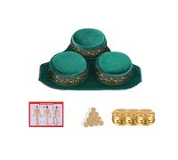 AHUAN Multifunctional Smokeless Moxa Box for Shoulder Back Navel Belly Waist, Moxibustion Kit with Moxa Stick, Copper Box Moxa Stick Holder(Triple Copper Box)
