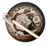 AHUAN Music Meditation Frame Drums for Adults, Beginner Interior Decoration Shaman Drum Percussion Instrument Portable Buffalo Drum(Eyes)