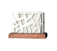 AHUAN Napkin Holder for Table New Chinese Style, Restaurants Hotels Apartments Wooden Base Napkin Dispenser Home Storage Rack(Silver,A)