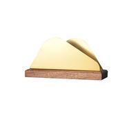 AHUAN New Chinese Style Servilleteros para Mesas, Standing Napkin Holder for Table Wooden Base, Napkin Dispenser for Apartments Dormitories(Gold,A)