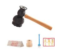AHUAN Portable Moxa Box Burn-Proof, Handheld Moxibustion Kit with Moxibustion Sticks, Acupoint Map Moxibustion Box for Legs Feet Cervical Spine(Set D)