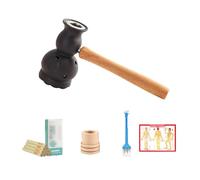 AHUAN Portable Moxa Box Burn-Proof, Handheld Moxibustion Kit with Moxibustion Sticks, Acupoint Map Moxibustion Box for Legs Feet Cervical Spine(Set B)
