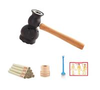 AHUAN Portable Moxa Box Burn-Proof, Handheld Moxibustion Kit with Moxibustion Sticks, Acupoint Map Moxibustion Box for Legs Feet Cervical Spine(Set C)