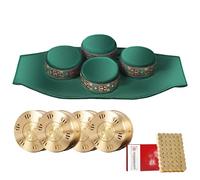 AHUAN Portable Moxibustion Kit with Copper Box, Moxibustion Sticks Smokeless Moxibustion Box Adjustable for Back Waist Abdomen Moxa Box Burn-Proof(4-piece)
