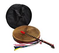 AHUAN Traditional Large Ceremonial Shaman Drum Set, Meditation Frame Drums for Adults, Music Lover Goat Skin Hand Drum Percussion Instrument Party(45cm,3-piece set)
