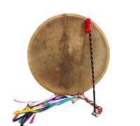 AHUAN Traditional Large Ceremonial Shaman Drum Set, Meditation Frame Drums for Adults, Music Lover Goat Skin Hand Drum Percussion Instrument Party(30cm,2-piece set)