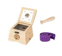 AHUAN Wooden Moxa Box with Removable Handle Moxa Stick, Bandage Moxibustion Kit Adjustable Temperature Handheld Moxibustion Box for Waist, Arms(Set A 1-Hole)