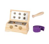 AHUAN Wooden Moxa Box with Removable Handle Moxa Stick, Bandage Moxibustion Kit Adjustable Temperature Handheld Moxibustion Box for Waist, Arms(Set A 6-Hole)