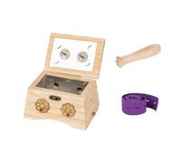 AHUAN Wooden Moxa Box with Removable Handle Moxa Stick, Bandage Moxibustion Kit Adjustable Temperature Handheld Moxibustion Box for Waist, Arms(Set A 2-Hole)
