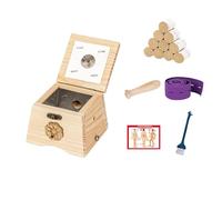 AHUAN Wooden Moxa Box with Removable Handle Moxa Stick, Bandage Moxibustion Kit Adjustable Temperature Handheld Moxibustion Box for Waist, Arms(Set B 1-Hole)