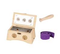 AHUAN Wooden Moxa Box with Removable Handle Moxa Stick, Bandage Moxibustion Kit Adjustable Temperature Handheld Moxibustion Box for Waist, Arms(Set A 3-Hole)