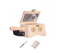 AHUAN Wooden Moxa Box with Tweezers Acupoint Map, Shoulder Moxibustion Kit Adjustable Temperature for Legs, Waist Moxibustion Box Apartment(2-Needle 3-piece Set)