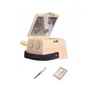AHUAN Wooden Moxa Box with Tweezers Acupoint Map, Shoulder Moxibustion Kit Adjustable Temperature for Legs, Waist Moxibustion Box Apartment(4-Needle 3-piece Set)
