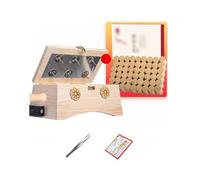 AHUAN Wooden Moxa Box with Tweezers Acupoint Map, Shoulder Moxibustion Kit Adjustable Temperature for Legs, Waist Moxibustion Box Apartment(6-Needle 4-piece Set)
