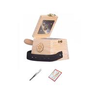 AHUAN Wooden Moxa Box with Tweezers Acupoint Map, Shoulder Moxibustion Kit Adjustable Temperature for Legs, Waist Moxibustion Box Apartment(1-Needle 3-piece Set)