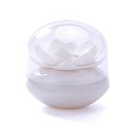 AHUFGN Cotton Pad Holder Q-tip Holder Cotton Swab Storage Box With Lid Toothpick Holders Lotus Shape Organizer Bathroom Accessories(White L)