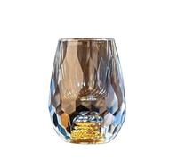 AHUFGN Crystal Glasses 10ML Crystal Glass Sake Bar Double Bottom Gold Foil Tea Cup