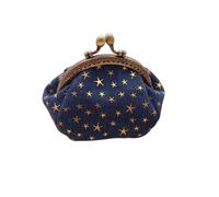 AHUFGN Denim Bag Practical Women Five-Pointed Star Coin Purse Denim Change Pouch Wallets Buckle With Kisslock Clasp Holder Clutch Handbags(Color 2)