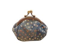 AHUFGN Denim Bag Practical Women Five-Pointed Star Coin Purse Denim Change Pouch Wallets Buckle With Kisslock Clasp Holder Clutch Handbags(Color 1)