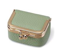 AHUFGN Kiss Lock Purse Wallet Genuine Leather Kiss Lock Coin Purse Solid Color Square Jewelry Bag Multifunctional Mini Small Item(5pcs 6.5 * 6.5cm)