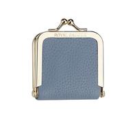 AHUFGN Kiss Lock Purse Women's Wallet Elegant WalletGenuine Leather Cute Mini Jewelry Ring Necklace Storage Slim Coin Holder Pouch Purse with Kiss Lock(Linen Blue)
