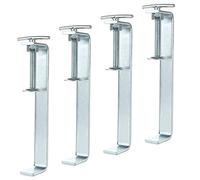 AHUNTTER 4PCS Profile Clamps Bricklaying 200mm Stainless Steel Heavy Duty Brick Laying Clamps with 50mm Adjustable Threaded Rod for Construction- Silver