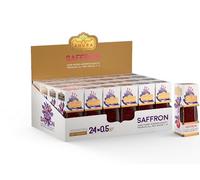 Ahura Premium Natural Saffron Threads, Pure All Red Saffron Spice for Tea, Cooking: Savoury, Sweets & Baking (Sunrise Jar 24x0.5gr Box)