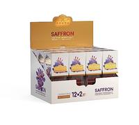 Ahura Premium Natural Saffron Threads, Pure All Red Saffron Spice for Tea, Cooking: Savoury, Sweets & Baking (Sunrise Jar 12×2gr Box)
