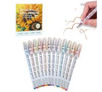 Ahuuen 3D Acrylic Painting Gel Pens - Acrylic Paint Markers Set for Rocks,Water Based Drawing Markers for Rock Fabric Stone Cards Doodle Canvas Scrapbook Paper Creative Projects