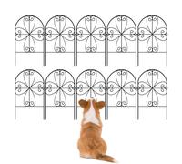 Ahuuen ative fence panels, robust metal fence, 10 x fence panels as & borders for rabbits, lawn, dogs, outdoor, patio and pet zone