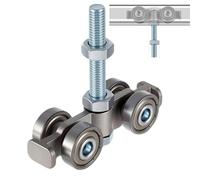 Ahuuen Barn Door Rollers Heavy Duty,4 Wheel Silent Track Guide | Beam Trolley,for Exterior Home Bathroom Garage Farm Warehouse Gate Interior