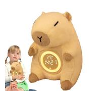 Ahuuen Capybara Alarm Clock for Kids, Table Lamp Digital Alarm Clock, Cute Digital Capybara Alarm Clock, Small Night Light with Time and Temperature Display, Plush Toy Decor for Kids Girls Boys Room