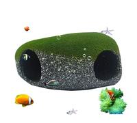Ahuuen Cave for Fish Tank - 2 Holes Rock Shelter | Shrimp Cave - for Home Workplace Freshwater Saltwater Terrarium Aquarium Corner Tanks Display