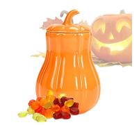 Ahuuen Ceramic Pumpkin Jar,Halloween Loose Tea Bowl - Sealing Ceramic Container for Seasonings Loose Tea Kitchen Homeowners Collectors Fall Home Decor Enthusiasts Celebration Planners