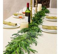 Ahuuen Christmas Garland Real Touch | Realistic Cedar Garland,Decorative Hanger for Fireplace Mantle Farmhouse Porch Home Party Welcome Decorations