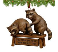 Ahuuen Christmas Raccoon Ornaments,Cute Holiday Pendant | Raccoon Ornament Christmas Decorations | for Windowsill Bedroom Balconies Wall Garden Yard Path Porch