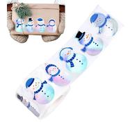 Ahuuen Christmas Stickers Roll, Adhesive Assorted | Christmas Assorted Snowmen Seal Stickers Roll - for Laptop, Water Bottle, Greeting Card, Winter, Adults, Girls, Kids