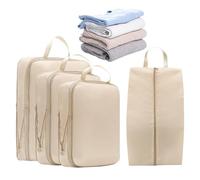 Ahuuen Compression Packing Cubes | Double Zipper Packing Cubes for Carry on Suitcases, Space-Saving Clothing Storage Carry On Suitcase Accessories for Road Trip Cruise Ship