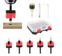 Ahuuen Countersink Bit Set - Pilot Hole Drill Bit | 1/4 Inch Quick Change Hex Shank Adjustable Depth Limiter Opening Tool for Hinge Installation Carpentry Woodworking Cabinetry