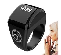 Ahuuen Dhikr Counter - Clear Display, Prayer Tally Counter Ring - Rechargeable Electronic Counter, Vibration Function, 5 Prayer Time Reminders Ring